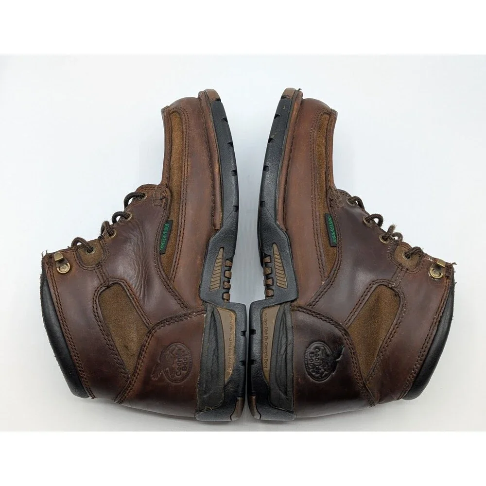 Georgia Athens Boot Men 9 Brown Leather Waterproof Work Lace-Up G7403